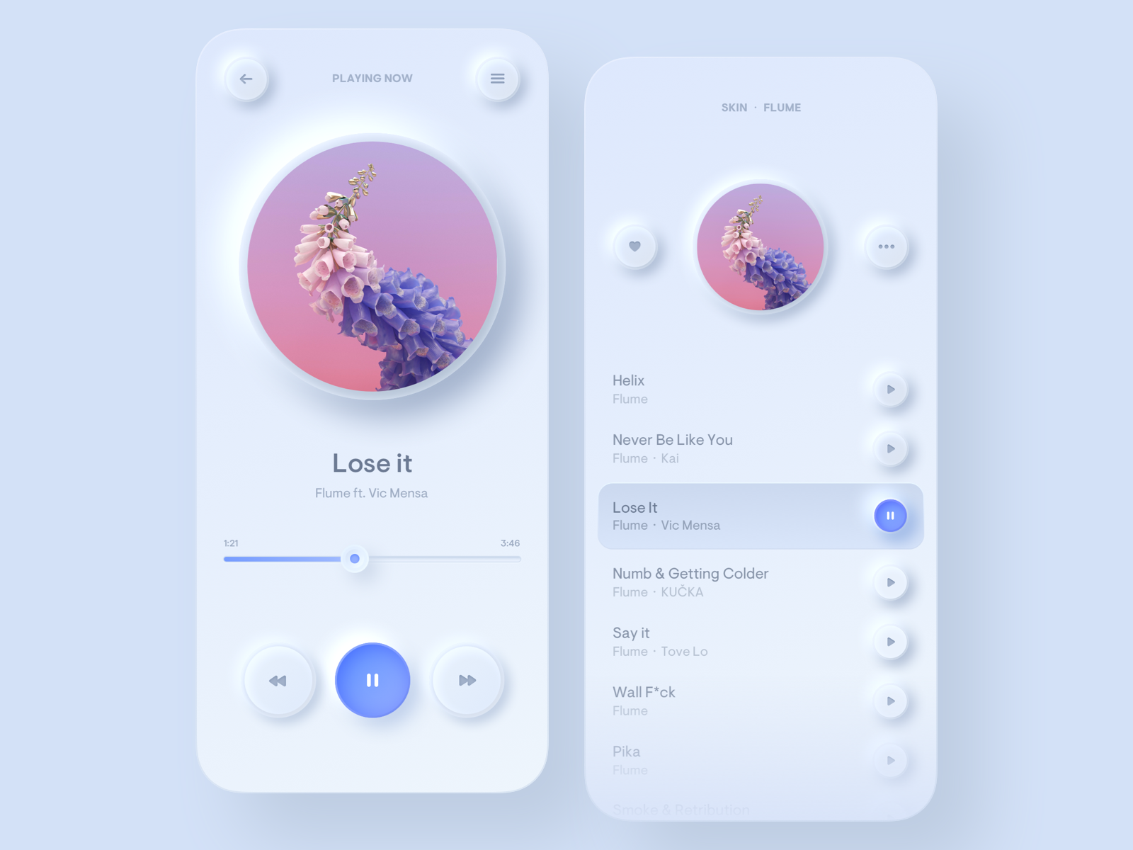 Interface protótipo de player musical